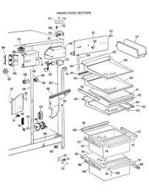 04 - Fresh Food Section parts for Ge Refrigerator CSX27DKB from AppliancePartsPros.com