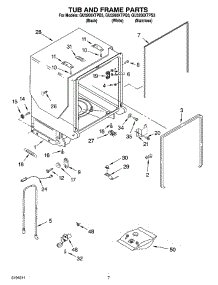 07 - Tub And Frame Parts parts for Whirlpool Dishwasher GU3200XTPB3 from AppliancePartsPros.com