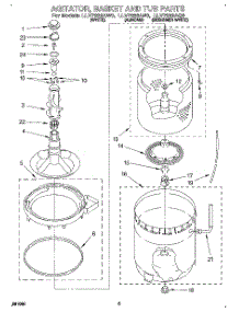 03 - Agitator, Basket And Tub parts for Whirlpool Washer LLV7233AW0 from AppliancePartsPros.com