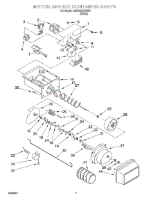 05 - Motor And Ice Container parts for Whirlpool Refrigerator SS25AEXHW00 from AppliancePartsPros.com