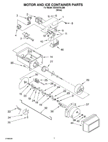 05 - Motor And Ice Container parts for Whirlpool Refrigerator SS25AFXLQ00 from AppliancePartsPros.com