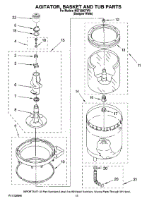 10 - Agitator, Basket And Tub Parts parts for Maytag Washer Dryer Combo MET3800TW0 from AppliancePartsPros.com