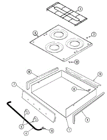02 - Main Top & Burner Box Assembly parts for Magic Chef Cooktop 85RW-3BT from AppliancePartsPros.com