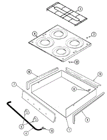 02 - Top & Burner Box parts for Magic Chef Cooktop 85RW-4K from AppliancePartsPros.com