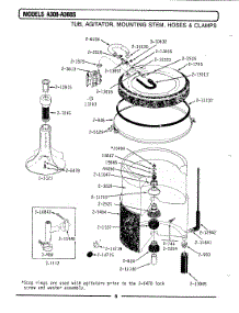 08 - Tub, Agitator, Mtg. Stem, Hoses & Clamps Parts For Maytag Washer A308 From Appliancepartspros.Com