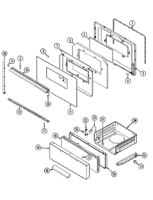 03 - Door / Drawer parts for Admiral Range A3137XUWLT from AppliancePartsPros.com