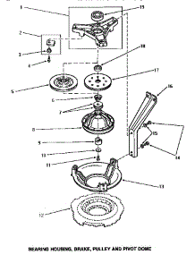 04 - Brg Hsg / Brake / Pulley & Pivot Dome parts for Amana Washer AA5221 from AppliancePartsPros.com