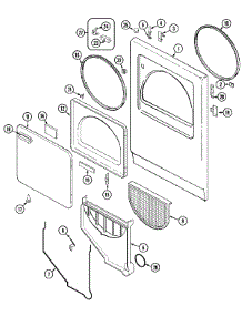 03 - Door parts for Admiral Dryer ADE20N3V from AppliancePartsPros.com