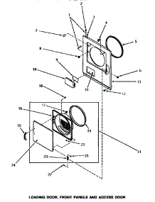08 - Loading Door, Front Panels & Access Door parts for Amana Dryer AG5219 from AppliancePartsPros.com