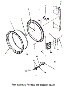 11 - Rear Blkhd, Felt Seal & Cylinder Roller parts for Amana Dryer AG5219 from AppliancePartsPros.com