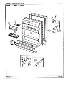 04 - Fresh Food Door parts for Admiral Refrigerator AT19M6W / DE51A from AppliancePartsPros.com