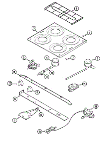 03 - Top & Gas Controls parts for Magic Chef Range BT18RN-4Z from AppliancePartsPros.com
