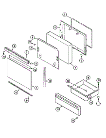 03 - Door / Drawer (Ce3832srx) parts for Crosley Range CE3832XRW from AppliancePartsPros.com