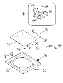 04 - Top parts for Crosley Washer CW8000W from AppliancePartsPros.com