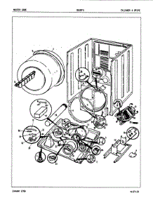 04 - Cylinder & Drive (Rev. J,K) parts for Admiral Dryer DE20F5HW from AppliancePartsPros.com