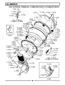 07 - Lint Screen, Tumbler (Front & Back) parts for Maytag Dryer DG608 from AppliancePartsPros.com