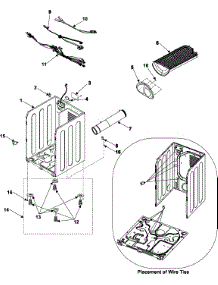 02 - Cabinet parts for Samsung Dryer DV3C6BEW/XAA from AppliancePartsPros.com