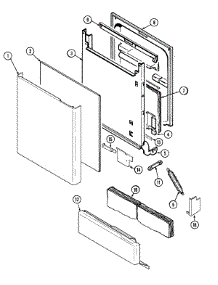 03 - Door parts for Maytag Dishwasher DWU8702AAB from AppliancePartsPros.com