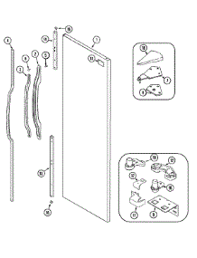 08 - Fresh Food Outer Door parts for Admiral Refrigerator GS2414CXFW from AppliancePartsPros.com