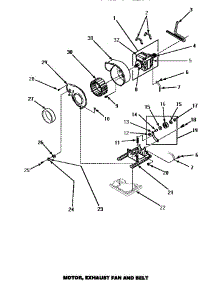 11 - Motor, Exhaust Fan & Belt parts for Amana Dryer LG4609W / P1163616W W from AppliancePartsPros.com
