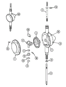 12 - Transmission parts for Admiral Washer Dryer Combo LSE7806GGE from AppliancePartsPros.com