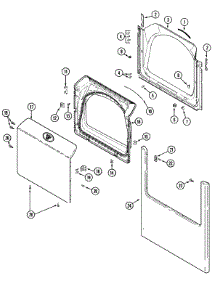 04 - Door parts for Admiral Dryer MDG3050AAW from AppliancePartsPros.com