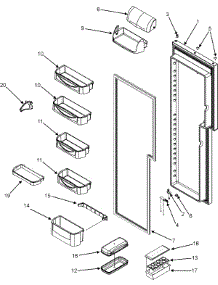 16 - Refrigerator Door parts for Maytag Refrigerator MZD2667HEW from AppliancePartsPros.com