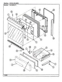 05 - Door / Drawer (N3120srx) parts for Norge Range N3121XRA from AppliancePartsPros.com