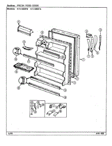 04 - Fresh Food Door parts for Norge Refrigerator NT218MFA / DD74A from AppliancePartsPros.com