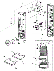 05 - Freezer Compartment parts for Samsung Refrigerator RM255LASH from AppliancePartsPros.com