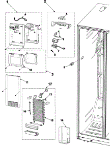 03 - Freezer Compartment parts for Samsung Refrigerator RS2624WW/XAA from AppliancePartsPros.com