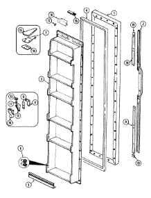 02 - Freezer Door parts for Admiral Refrigerator RSDA228AAM from AppliancePartsPros.com