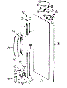 05 - Fresh Food Outer Door parts for Maytag Refrigerator RSW2400CAW / DM81A from AppliancePartsPros.com
