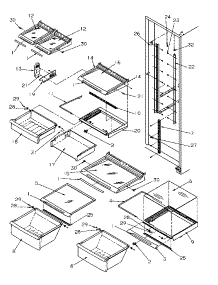 13 - Ref Shelving And Drawers parts for Amana Refrigerator SBD20S4W / P1190001W W from AppliancePartsPros.com