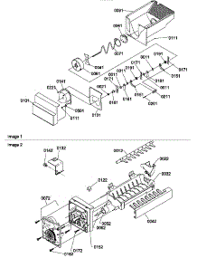 06 - Ice Bucket Auger And Ice Maker Parts parts for Amana Refrigerator SCD25TW / P1303516W W from AppliancePartsPros.com