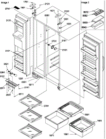 11 - Ref / Fz Shelves, Lights, And Hinges parts for Amana Refrigerator SQD25VW / P1190430W W from AppliancePartsPros.com