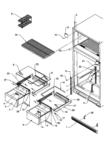 03 - Cabinet Shelving parts for Amana Refrigerator TH21S3W / P1195606W W from AppliancePartsPros.com