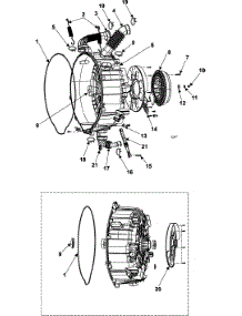 05 - Tub Back parts for Samsung Washer WF306BHW/XAA from AppliancePartsPros.com
