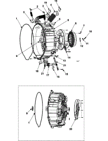 05 - Tub Back parts for Samsung Washer WF316LAW/XAA from AppliancePartsPros.com
