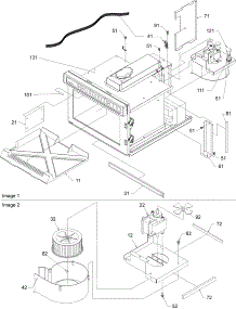 03 - Splash Shield / Blower / Cavity parts for Amana Microwave HDC18 / P1323013M from AppliancePartsPros.com
