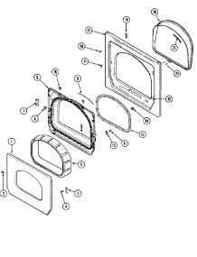 05 - Door (Upper) parts for Maytag Dryer MLE15PDAYA from AppliancePartsPros.com