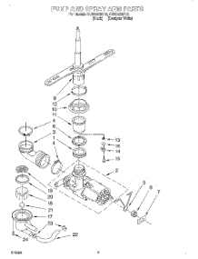 04 - Pump And Sprayarm parts for Roper Dishwasher RUD3000DB3 from AppliancePartsPros.com