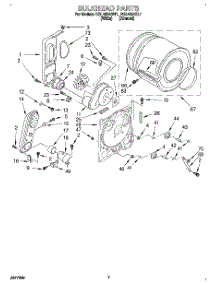 04 - Bulkhead parts for Roper Dryer RGL4634BW1 from AppliancePartsPros.com
