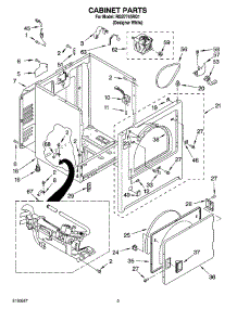 02 - Cabinet Parts parts for Roper Dryer RGS7745RQ1 from AppliancePartsPros.com