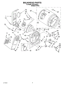 03 - Section parts for Roper Dryer RES7648KQ1 from AppliancePartsPros.com