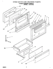 05 - Oven Door And Drawer parts for Roper Range FGS395VW2 from AppliancePartsPros.com