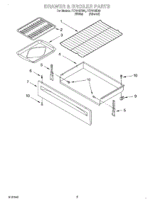 04 - Drawer And Broiler parts for Roper Range FEP310KW0 from AppliancePartsPros.com