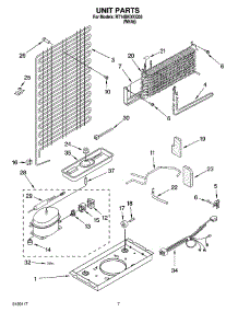 04 - Unit Parts parts for Roper Refrigerator RT14BKXKQ05 from AppliancePartsPros.com