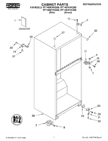 01 - Cabinet, Literature parts for Roper Refrigerator RT14DKXKQ00 from AppliancePartsPros.com