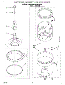 03 - Agitator, Basket And Tub parts for Roper Washer RAB5133DW0 from AppliancePartsPros.com